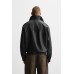 جاكيت رجالي اسود جلد من زارا