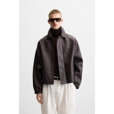 جاكيت جلد طبيعي من زارا