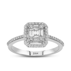 خاتم ألماس باجيت 0.24 قيراط